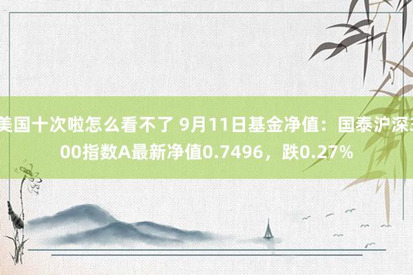 美国十次啦怎么看不了 9月11日基金净值：国泰沪深300指数A最新净值0.7496，跌0.27%