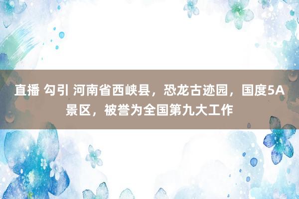 直播 勾引 河南省西峡县，恐龙古迹园，国度5A景区，被誉为全国第九大工作