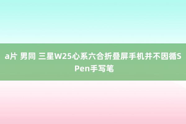 a片 男同 三星W25心系六合折叠屏手机并不因循S Pen手写笔