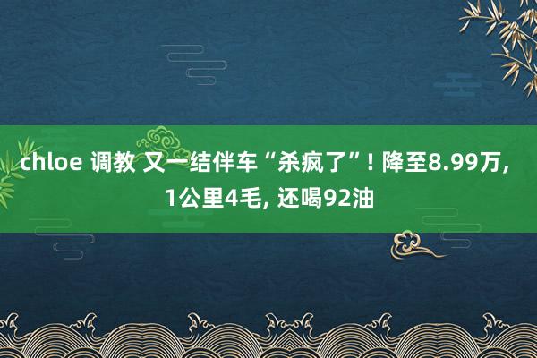 chloe 调教 又一结伴车“杀疯了”! 降至8.99万， 1公里4毛， 还喝92油