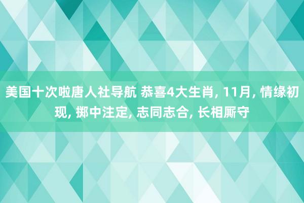 美国十次啦唐人社导航 恭喜4大生肖， 11月， 情缘初现， 掷中注定， 志同志合， 长相厮守