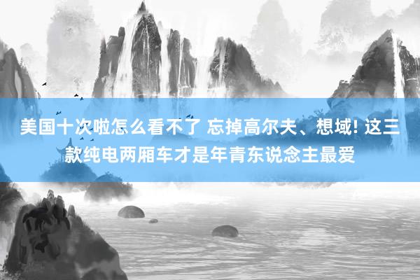 美国十次啦怎么看不了 忘掉高尔夫、想域! 这三款纯电两厢车才是年青东说念主最爱