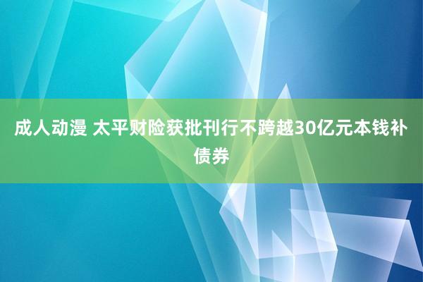 成人动漫 太平财险获批刊行不跨越30亿元本钱补债券