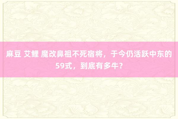 麻豆 艾鲤 魔改鼻祖不死宿将，于今仍活跃中东的59式，到底有多牛？