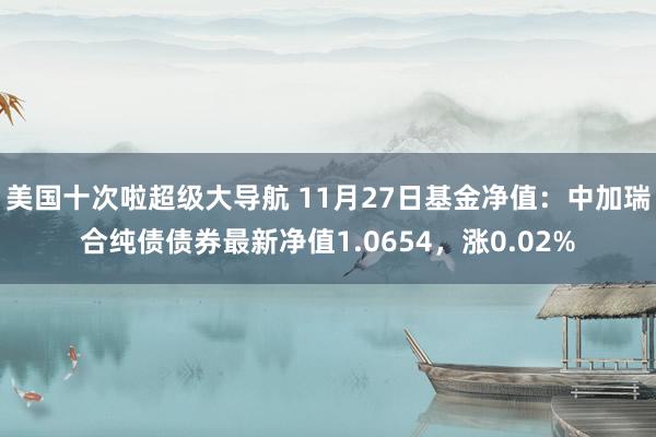 美国十次啦超级大导航 11月27日基金净值：中加瑞合纯债债券最新净值1.0654，涨0.02%