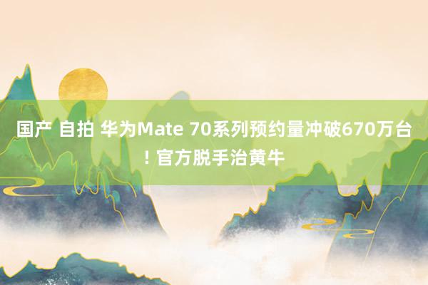 国产 自拍 华为Mate 70系列预约量冲破670万台! 官方脱手治黄牛