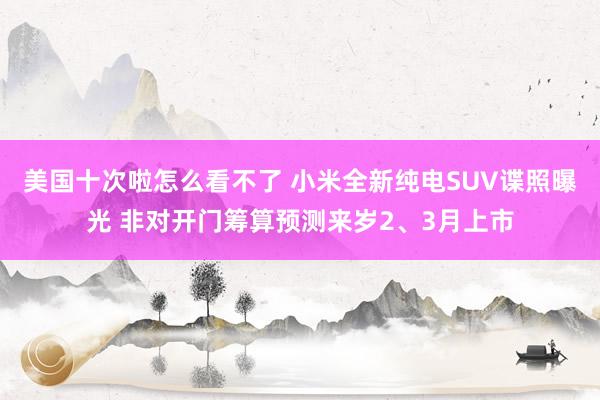 美国十次啦怎么看不了 小米全新纯电SUV谍照曝光 非对开门筹算预测来岁2、3月上市