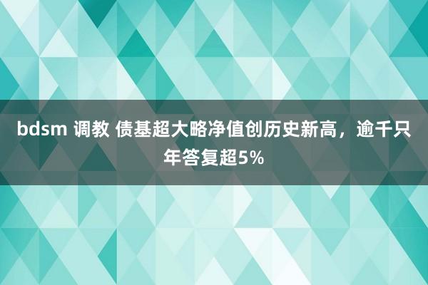 bdsm 调教 债基超大略净值创历史新高，逾千只年答复超5%