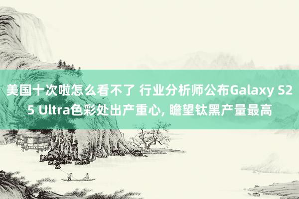 美国十次啦怎么看不了 行业分析师公布Galaxy S25 Ultra色彩处出产重心， 瞻望钛黑产量最高