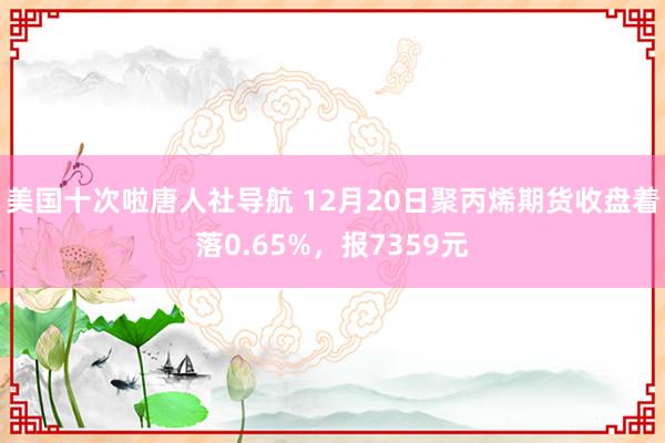 美国十次啦唐人社导航 12月20日聚丙烯期货收盘着落0.65%，报7359元