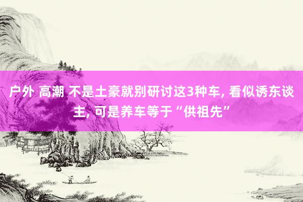 户外 高潮 不是土豪就别研讨这3种车， 看似诱东谈主， 可是养车等于“供祖先”