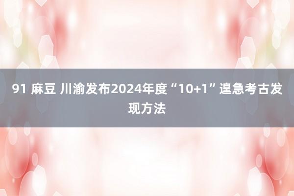 91 麻豆 川渝发布2024年度“10+1”遑急考古发现方法